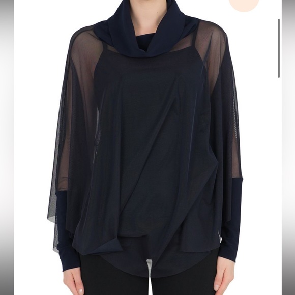 Joseph Ribkoff Sheer Mesh Style Batwing Top 191308 - Picture 2 of 7